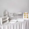 Soporte de exhibición de mesa de postres estilo crema decoración de mesa de boda soporte para pastel de cumpleaños bandeja de postres de hierro