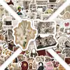 100 Hojas Pegatinas de Material Estilo Europeo Diario Retro Decoración Transfronteriza Botella de Agua Maleta Cuaderno Funda de Teléfono Venta al por Mayor