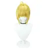 Peruca Saber Cos com Franja Fate Artoria Nero Cosplay Estilo Coque Grande para Role Play