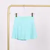 Saia Curta Lulu com Shorts de Yoga Embutidos, Saia de Secagem Rápida para Mulheres, Saia Esportiva de Tênis, Roupa Fitness Anti-Exposição para Mulheres