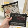 Bolsa de Maquillaje de Malla, Portátil para Viaje, Bolso de Tocador Popular Transfronterizo, Bolsa de Almacenamiento de Malla, Bolsa de Almacenamiento de Corazón de Amor de Terciopelo al por Mayor