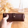 Estojo de Couro Dobrável para Óculos Estéreo Resistente à Compressão Bolsa de Armazenamento para Óculos de Miopia Óculos de Sol Bolsa Vintage para Óculos Bolsa de Acessórios para Óculos