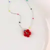 Flores Arco-Íris! Colar de Flores Coloridas Dopamina para Mulheres, Corrente de Clavícula com Design Fresco e Doce Estilo Ins