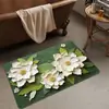 Alfombra de Baño Floral 3D de Lujo Ligero con Toque de Alta Gama, Felpudo Decorativo para el Hogar Antideslizante, Alfombrilla Absorbente para Pies de Baño
