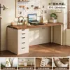 Combinación de escritorio y estantería para apartamentos pequeños, escritorio de computadora para dormitorio 2026 con cajones, tocador, escritorio de escritura, escritorio para estudio en casa