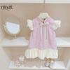 Vestido Ningli Girls Novo Estilo Chinês Novo Menina Fofa Bebê Verão Estilo Chinês Cheongsam Estilo Ocidental Vestido de Princesa