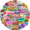 50 pegatinas con frases en inglés estilo VSCO, para maletas, carritos, portátiles, grafitis, pegatinas impermeables DIY
