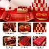 Certificado de noivado estilo chinês, certificado de casamento, pergaminho estilo chinês, decorações em branco para banquete de noivado escritas à mão e suprimentos de mesa