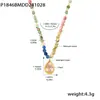 Colar Clavícula Europeu e Americano Transfronteiriço de Aço Inoxidável Banhado a Ouro com Contas Facetadas Olho de Gato Gota d'Água Doce Francês Nicho Luxo Leve