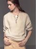 Suéter Pulóver Redondo de Borde Enrollado Estilo Francés para Mujer, Adecuado para Otoño e Invierno, Top Interior de Punto Suelto y Suave