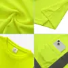 Camisas Transfronterizas con Material Reflectante de Alta Visibilidad, Transpirables y de Secado Rápido para Verano, Ropa de Trabajo en Stock con Impresión de Logo, Camisas de Manga Corta
