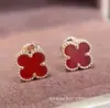 Collar Trébol de Cuatro Hojas de Van Gogh V-Oro Versión de Alta Gama Chapado en Oro de 18 Quilates Pétalos Trébol de Cuatro Hojas Diamante Completo Versátil Diseño Simple Venta Directa del Fabricante