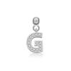 Andywen Plata S925 Accesorios de Letras Microincrustados Colgante de Letra Inglesa Simple y Versátil Pendientes Colgantes de 26 Letras