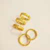 Anillo de Hielo Triturado de Tres Caras Color Oro Arena Vietnamita Anillo Simple Elegante para Mujer como Regalo de Cumpleaños para Novia