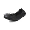 Sapatos Mary Jane de Ballet Simples com Laço de Couro Macio para Mulheres 2026 Verão Novo Bico Raso Fundo Plano Slip-on Sapatos Femininos