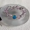 El Popular Color Azul Profundo Cambiante de Color de Xiaohongshu Vidrio Explosivo Pulsera Artesanal Personalizada DIY de Nicho Diseño Joyería de Alta Gama