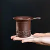 Elevando la Experiencia del Té: Colador de Filtro Fino de Cerámica, Accesorios de Arcilla Morada Hechos a Mano para Té Gongfu y Ceremonia del Té