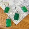 Rojo Neto Chapado en Plata 925 Estilo Nacional Retro alta calidad Verde Imperial Natural Verde Completo Sin Importar Tarjeta Ágata Colgante en Vivo