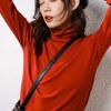 Suéter de moda de otoño e invierno con cuello alto de pelo, manga larga, femenino, delgado, base femenina, tejido, chaqueta de cuello alto, una generación de cabello
