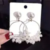 Agujas de Plata Esterlina S925 Estilo Coreano Simple Elegante Aretes de Perlas Combinan con Todo Aretes Largos de Borla Outlet de Fábrica