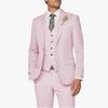 Traje Traje de Tres Piezas para Hombre Estilo Coreano Corte Slim Ropa de Anfitrión para Banquete de Negocios Traje Traje Tejido Serge