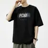 Yipinyuan-Ypy-6883-P Tamanho Grande 22 Verão Novo Estampa de Letras Moda Tamanho Grande Solta Camiseta Masculina [M-