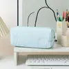 Estuche de Seersucker de Venta Caliente Transfronterizo Organizador de Escritorio para Estudiantes Bolsa de Papelería Gran Capacidad Raya Bordada Bolsa de Almacenamiento para Viajes