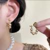 TikTok Explosivo Cuentas de Champán Luz de Cadena para Oreja Lujo Elegante Elegante Suave Accesorios para Oreja Pendientes de Perla de Alta Calidad para Mujeres