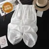 Pantalones de Acetato Modernos y Juveniles para Mujer, Verano 2026, de Cintura Alta, Adelgazantes, con Caída, Transpirables, Holgados de Pierna Recta, Cortos, de Pierna Ancha