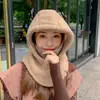 Gorro para Mujer Otoño e Invierno Estilo Coreano Cálido Calentador Terciopelo de Cordero Protección para Orejas Protección Facial Gorro de Punto Engrosado Antihielo Gorro para Montar