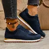 Sapatos Casuais de Lona com Cadarço, Bico Redondo, Sola Grossa, Versáteis, para Primavera e Outono de 2025, Europeus e Americanos, para Mulheres