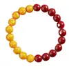 Pulseira Yin-Yang de Areia de Cristal Translúcido de Cinábrio Cru e Pedra da Lua Dourada Real para Boa Sorte no Ano do Zodíaco, Pulseira Unissex Venda por Atacado e Dropshipping