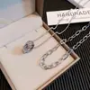 Collar de Acero de Titanio para Mujer, Diseño Simple, Cadena de Clavícula Elegante de Doble Capa Estilo Coreano, Estilo Fresco, Nuevo Estilo