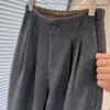 Pantalones rectos de lana mezclada con cintura elástica plisada estilo europeo en gris para mujer, nueva colección otoño/invierno 2026, pantalones de pierna ancha adelgazantes, modernos