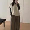 Toma real: Suéter tejido de punto con textura de trenzado tridimensional suave para mujer para otoño e invierno, cuello redondo, tapeta calada, manga corta, top de amarre