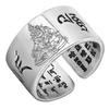Anel de prata esterlina 999 pura com mantra do Deus da Riqueza Amarelo anel de prata esterlina masculino dominante hipster prata tailandesa moderno masculino retrô abertura personalizável