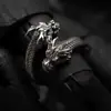Pulseira de Osso de Dragão para Homem com Personalidade de Pirata da Mitologia Nórdica Transfronteiriça Pulseira Aberta Sólida de Dragão de Duas Cabeças Europeia e Americana Atacado