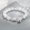 Pulsera de Ojo de Gato Amatista con Cascabeles Diseño de Nicho Simple para Mujer Pulsera de Lujo Ligero de Gama Alta Nueva Tendencia 2023