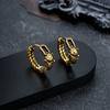 Pendientes Retro de Gato de la Suerte para Hombres, Pendientes Trenzados de Gatito de Moda y de Alta Gama para Mujeres, Pendientes Nacionales de Moda Sencillos de Imitación de Plata Tailandesa