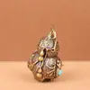 Pingente Sino Cabaça de Latão, Artesanato Escultura Criativa de Cobre Estilo Antigo, Pingente Sino Chaveiro de Carro, Atacado