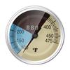 Termômetro industrial axial bimetálico tipo ponteiro de aço inoxidável para forno de churrasco, forno, disco de caldeira