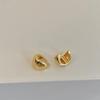 Aretes Versátiles de Brillo Simple para Mujer ins Diario Viajero Diseño Nicho Aretes Elegantes de Alta Gama Cobre Chapado en Oro Real para Mujer