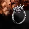 Anillo de Dragón Chino Estilo Vintage con un Diseño Dominante, Presentando el Dragón del Zodiaco, Anillo Creativo Abierto Simple y de Moda, Venta Directa del Fabricante