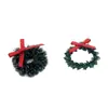 Corona Navideña Decorativa Transfronteriza Mini Corona Corona Navideña Cubierta de Nieve Verde Oscuro Accesorios 2.5-5cm