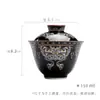 Conjunto de Chá Gaiwan Cerâmico de Fundo Preto e Esmalte Vermelho das Dinastias Tang e Song, Imitação de Laca com Incrustações de Ouro e Prata, Padrão de Bronze, Gaiwan Estilo Antigo para Preparar Chá