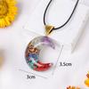 Collar de Joyería al por Mayor con Colgante de Orgonita de Grava Colorida de Amazon, Resina de Goteo, Cristal, Piedra Semipreciosa