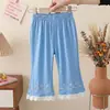Pantalones Ligeros Repelentes de Mosquitos para Niñas Verano 2026 Nuevo Estilo Pantalones Casuales de Pierna Recta para Niñas Pequeñas Pantalones de Mezclilla Tencel