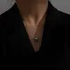 Design de Nicho Senso de Celebridade da Internet Aço Titânio Pequeno Homem Cintura Sensível à Temperatura Mudança de Cor Colar Feminino Tendência Personalizado ins Estilo Frio Corrente de Clavícula