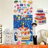 Cortina de chuva de balões para aniversário de menino, decoração de cena com atmosfera moderna, conjunto de cachoeira de aniversário para cerimônia de primeiro aniversário de menina