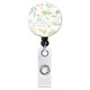 ABS gota pegamento flor flor retráctil giratorio fácil de tirar pequeño floral pinza de cocodrilo carrete de insignia hebilla de fácil extracción